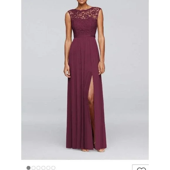 chinese dress ladies V Neck Burgundy Lace Prom Dresses, Wine Red Lace Formal Graduation Bri –  jbydress main image 0